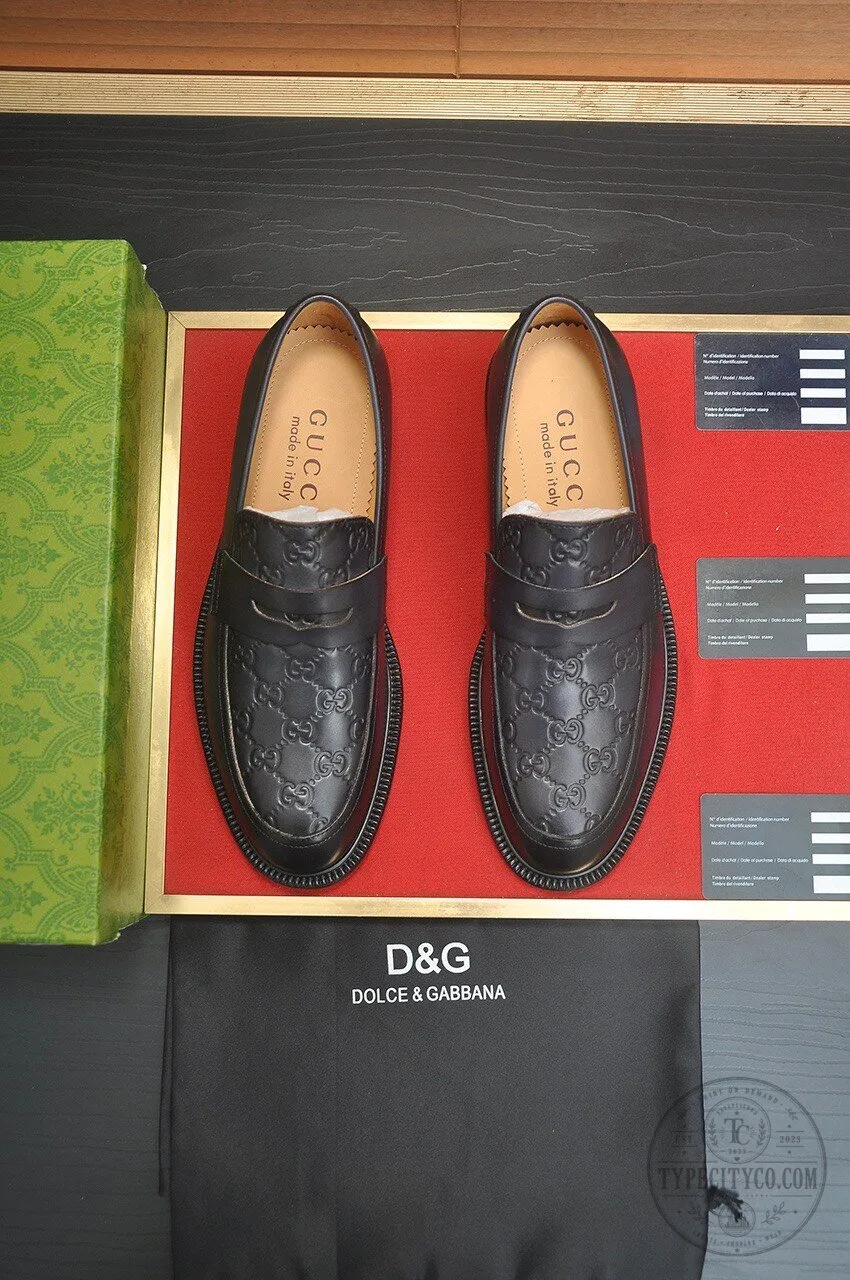 Gucci Black Leather Loafers with Embossed Logo for Men 9 Gucci Black Leather Loafers with Embossed Logo for Men