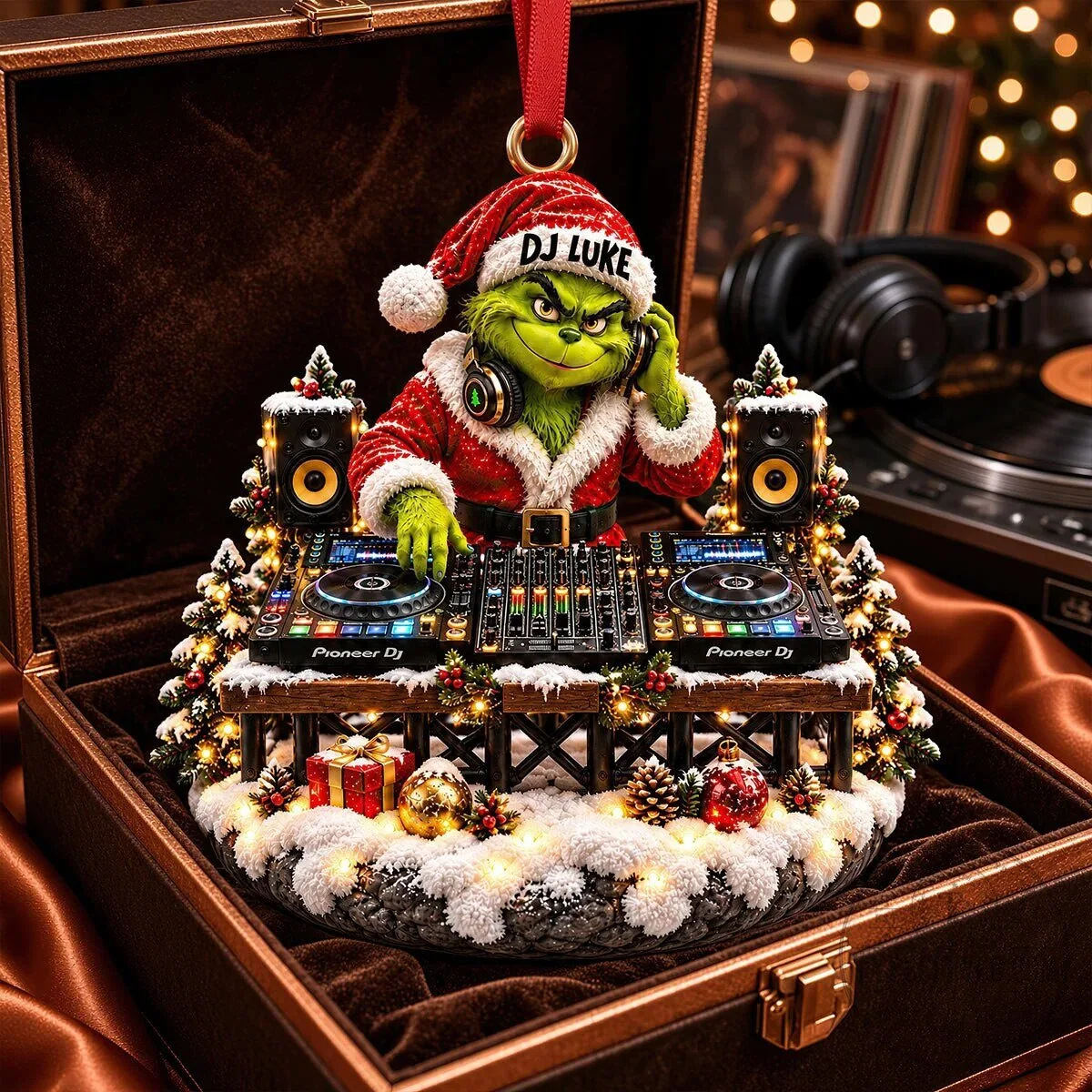 Grinch DJ Luke Christmas Tree Ornament Festive Holiday Decoration 10 Grinch DJ Luke Christmas Tree Ornament Festive Holiday Decoration