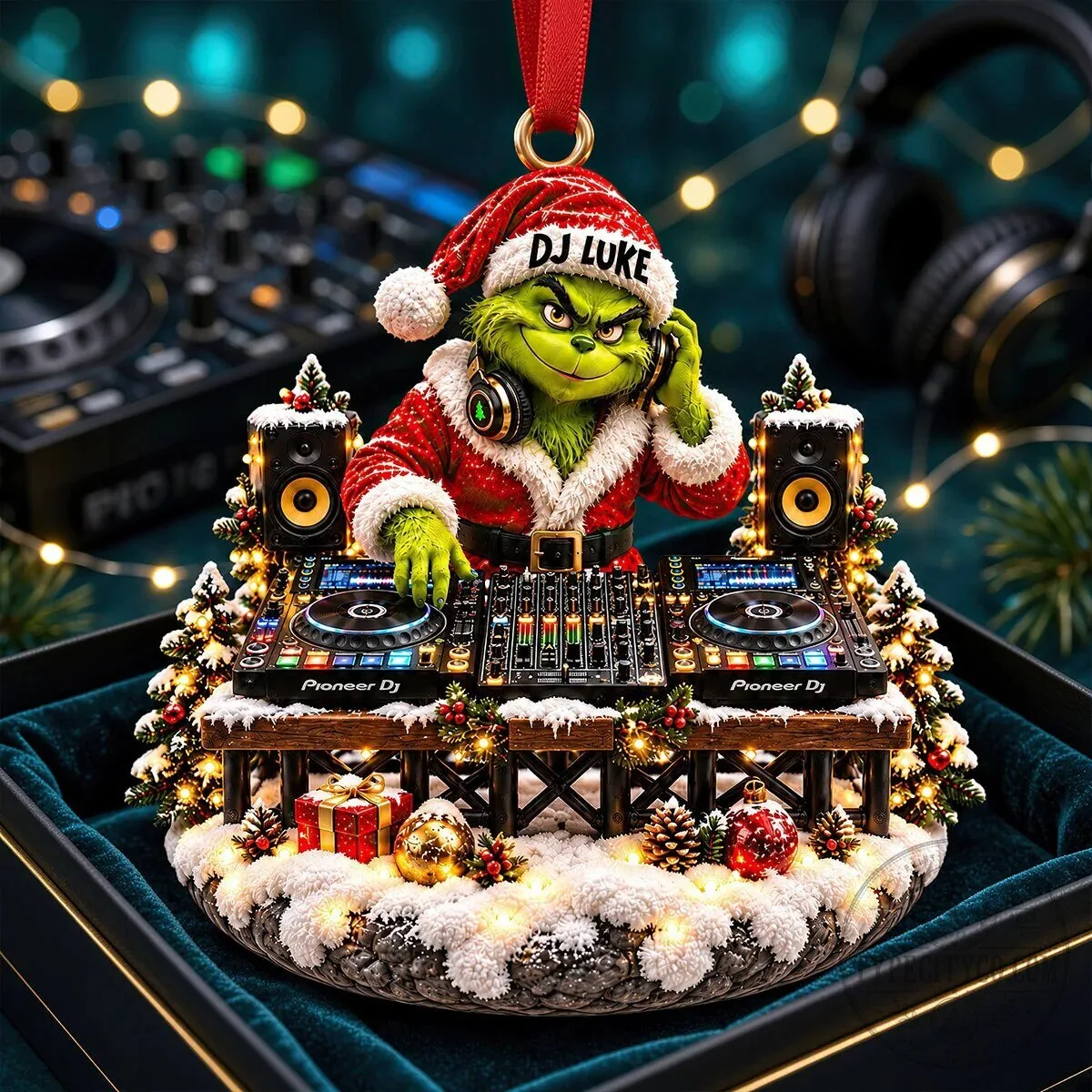Grinch DJ Luke Christmas Tree Ornament Festive Holiday Decoration 13 Grinch DJ Luke Christmas Tree Ornament Festive Holiday Decoration