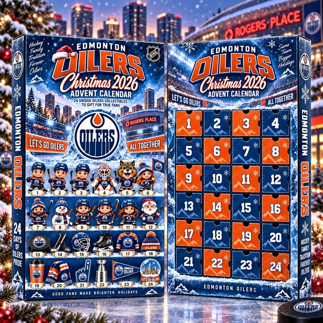 Edmonton Oilers Christmas 2026 Advent Calendar Box for Hockey Fans 3 Edmonton Oilers Christmas 2026 Advent Calendar Box for Hockey Fans