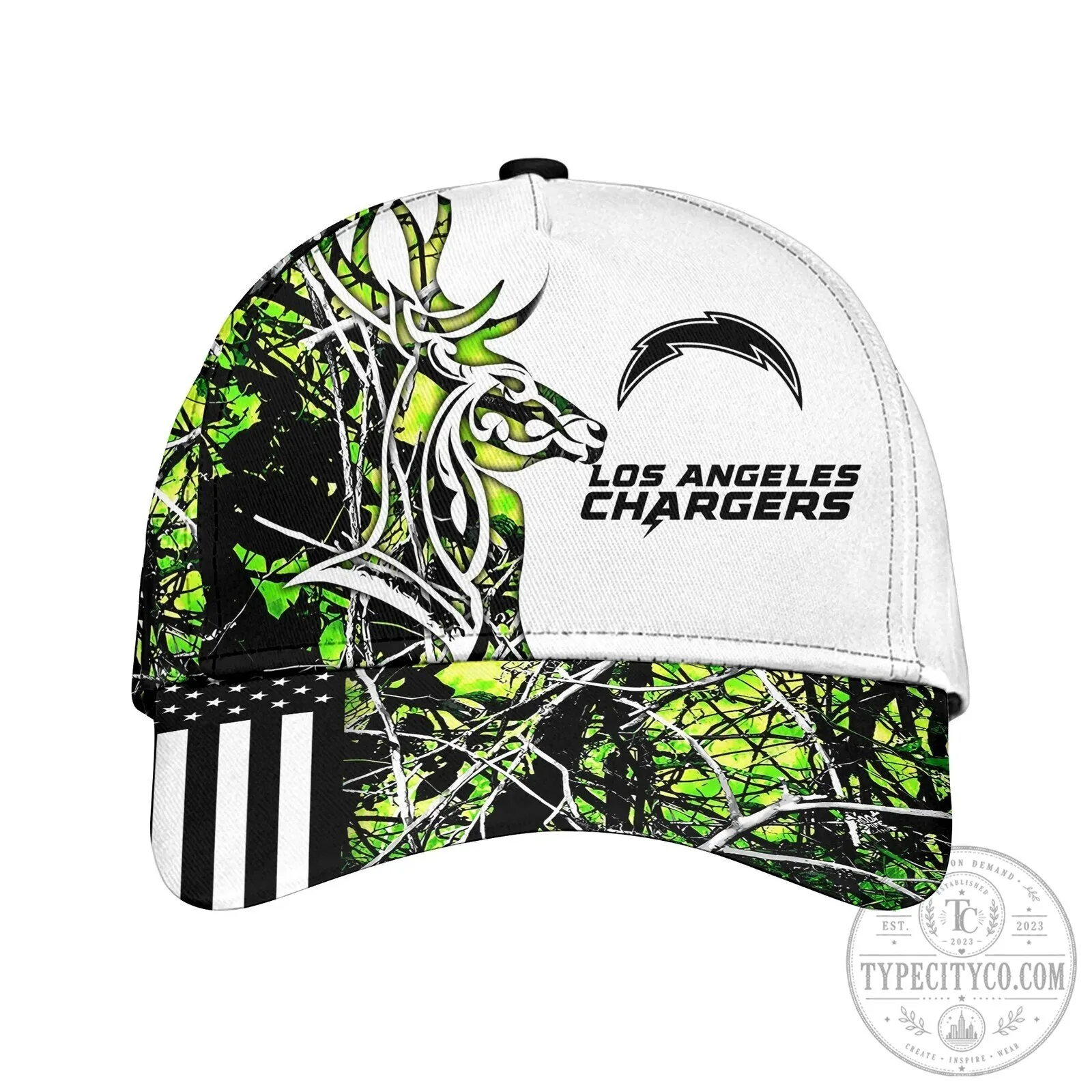 Los Angeles Chargers Camouflage Deer Hunting Baseball Cap Hat