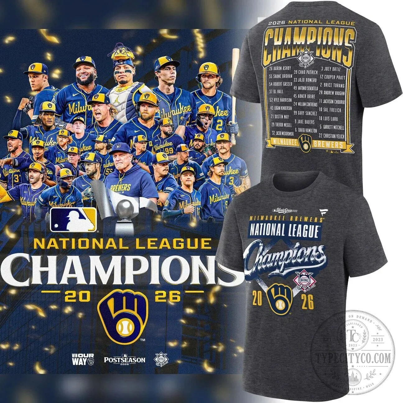 2026 National League Champions Locker Room Tee for Milwaukee Brewers Fans