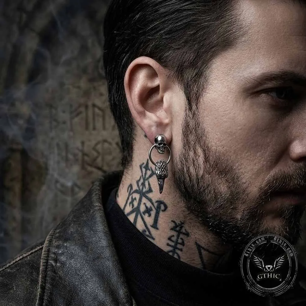 Vintage Skull and Eagle Beak Stainless Steel Stud Earrings for Women 7 Vintage Skull and Eagle Beak Stainless Steel Stud Earrings for Women