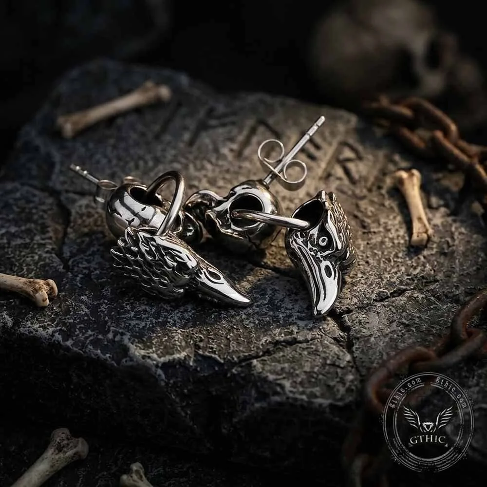 Vintage Skull and Eagle Beak Stainless Steel Stud Earrings for Women 10 Vintage Skull and Eagle Beak Stainless Steel Stud Earrings for Women