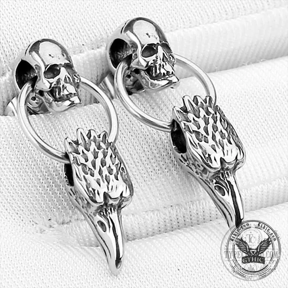 Vintage Skull and Eagle Beak Stainless Steel Stud Earrings for Women 11 Vintage Skull and Eagle Beak Stainless Steel Stud Earrings for Women