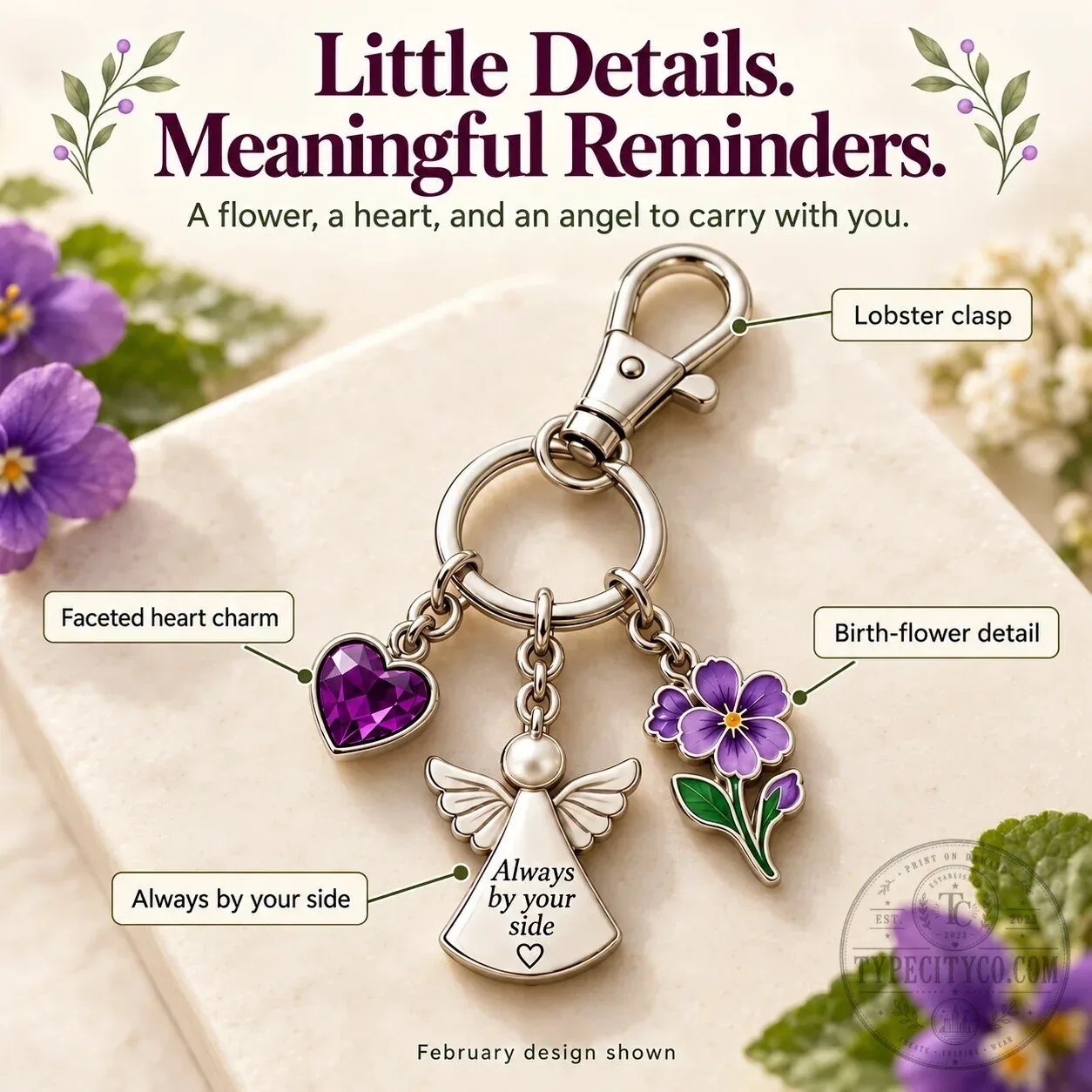 June Birth Month Alexandrite Rose Angel Charm Keychain with Keepsake Card 35 June Birth Month Alexandrite Rose Angel Charm Keychain with Keepsake Card