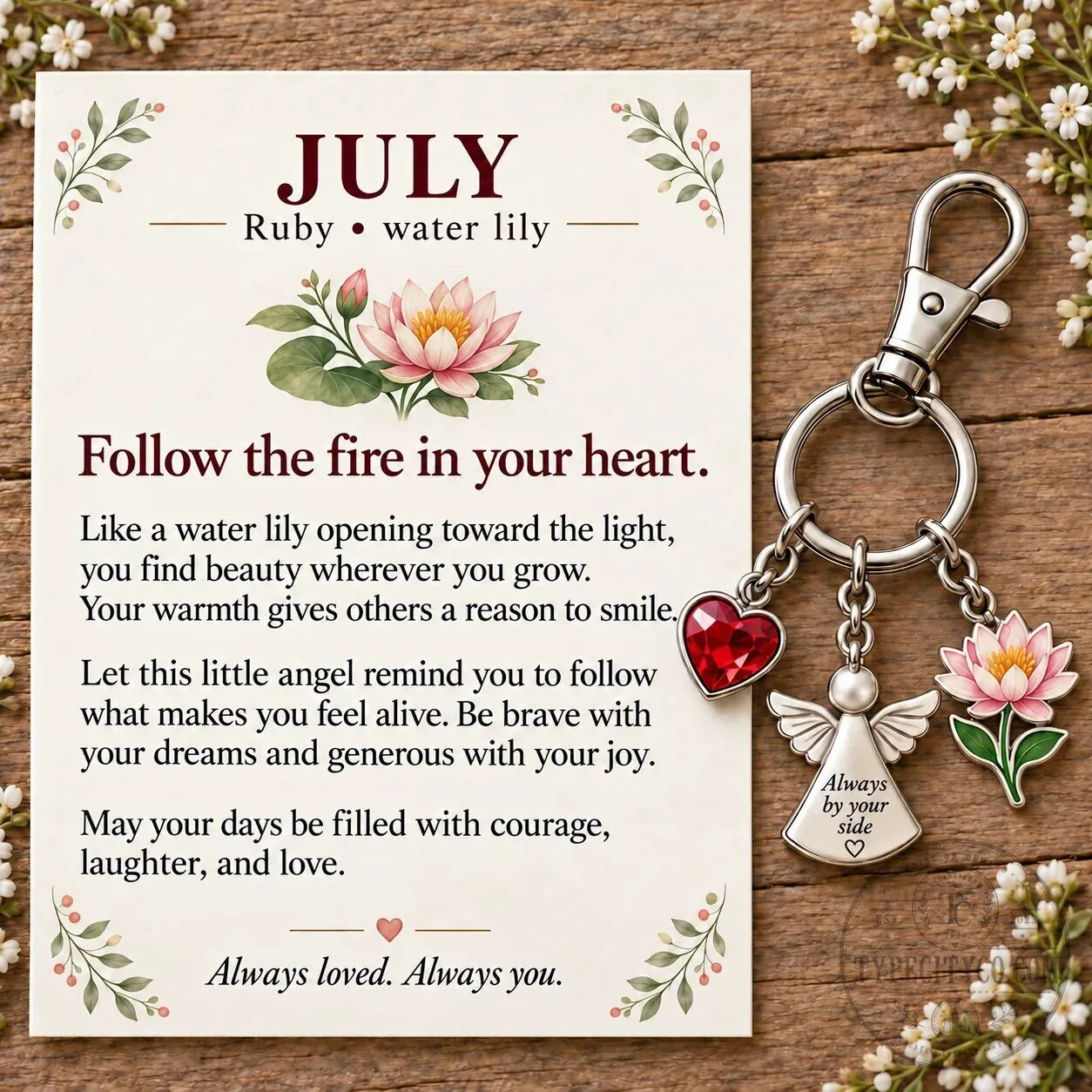 June Birth Month Alexandrite Rose Angel Charm Keychain with Keepsake Card 43 June Birth Month Alexandrite Rose Angel Charm Keychain with Keepsake Card