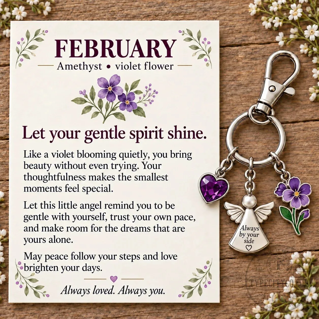 June Birth Month Alexandrite Rose Angel Charm Keychain with Keepsake Card 49 June Birth Month Alexandrite Rose Angel Charm Keychain with Keepsake Card