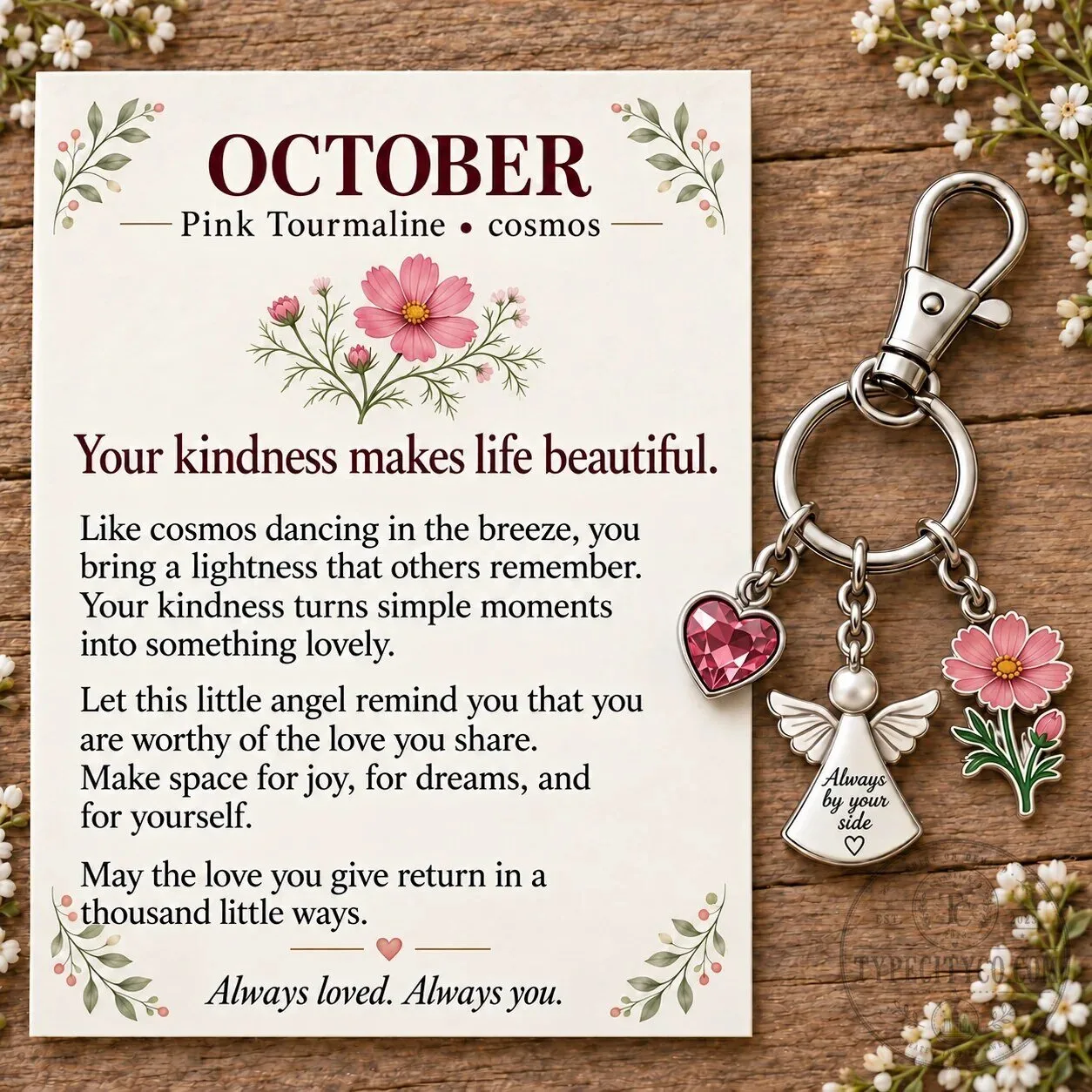 June Birth Month Alexandrite Rose Angel Charm Keychain with Keepsake Card 50 June Birth Month Alexandrite Rose Angel Charm Keychain with Keepsake Card