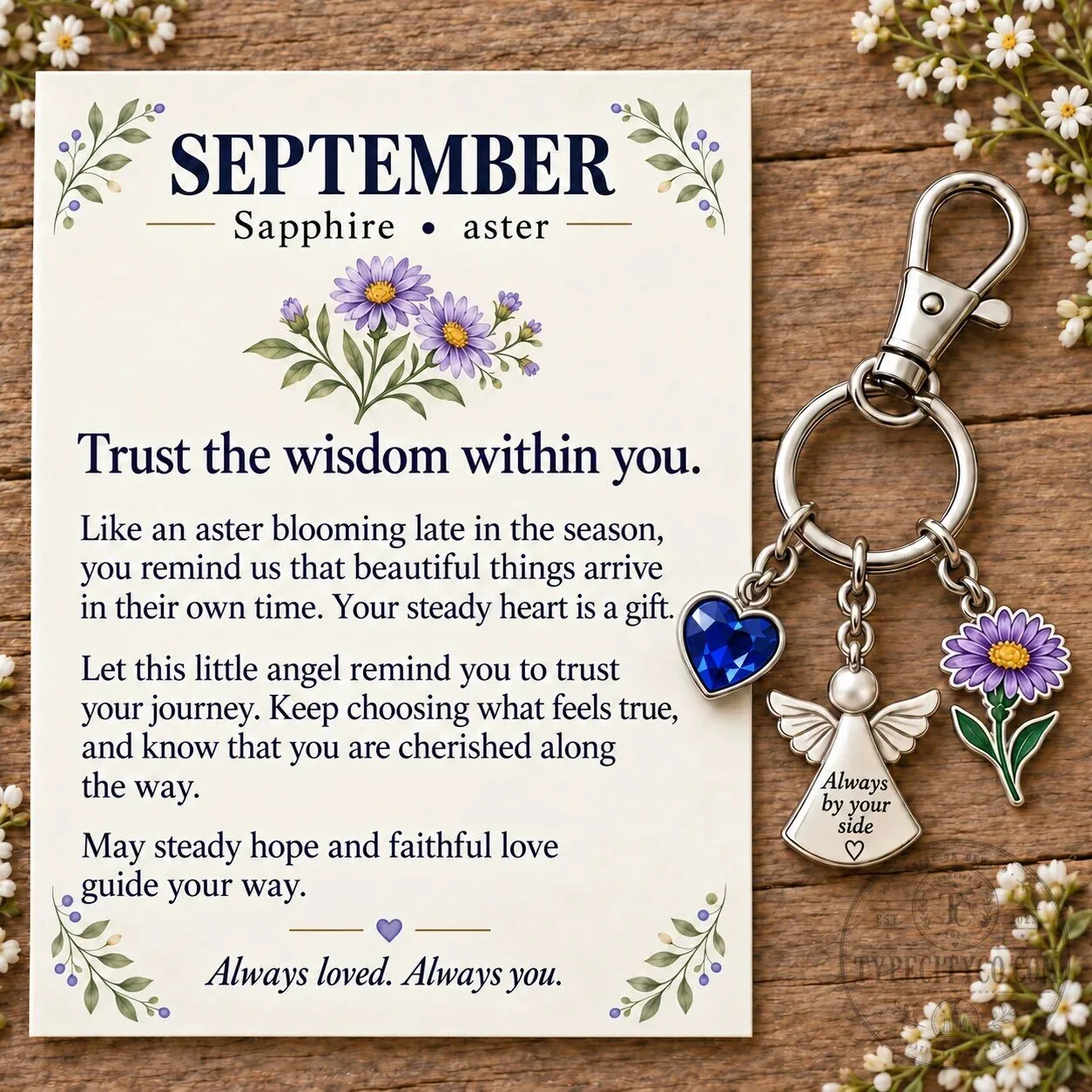 June Birth Month Alexandrite Rose Angel Charm Keychain with Keepsake Card 52 June Birth Month Alexandrite Rose Angel Charm Keychain with Keepsake Card