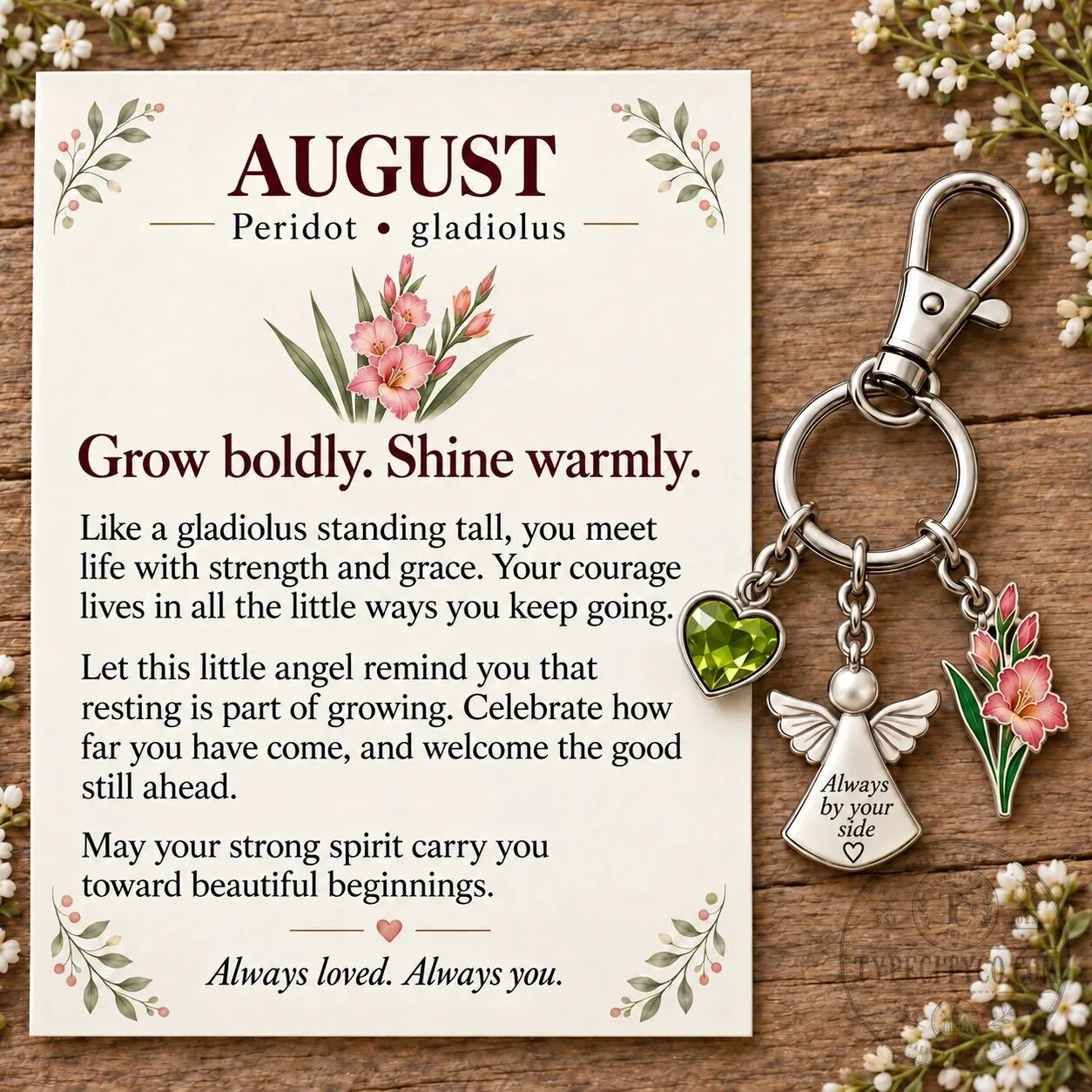 June Birth Month Alexandrite Rose Angel Charm Keychain with Keepsake Card 53 June Birth Month Alexandrite Rose Angel Charm Keychain with Keepsake Card