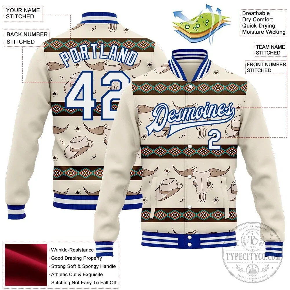 Southwestern Geometric Cow Skull Aztec Bomber Varsity Jacket 13 Southwestern Geometric Cow Skull Aztec Bomber Varsity Jacket