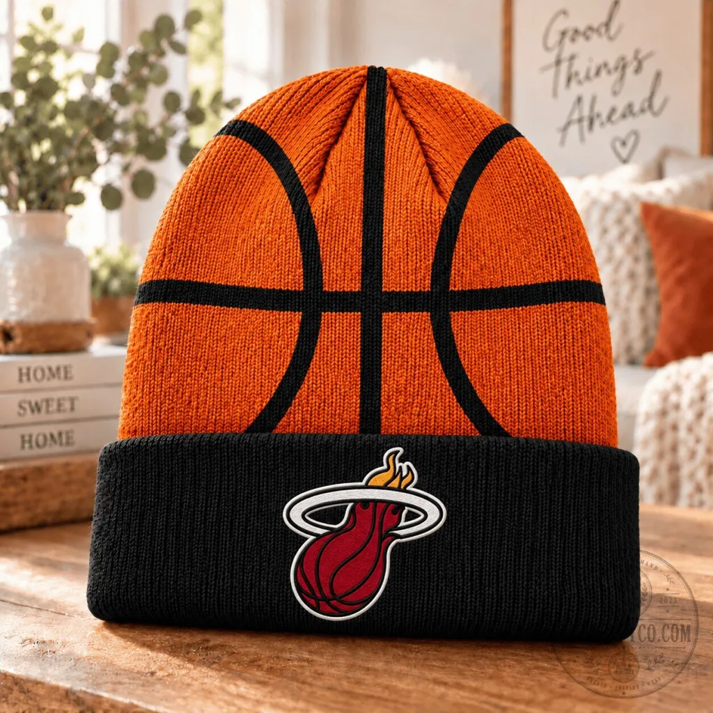 Miami Heat Basketball Logo Winter Beanie Hat Miami Heat Basketball Logo Winter Beanie Hat