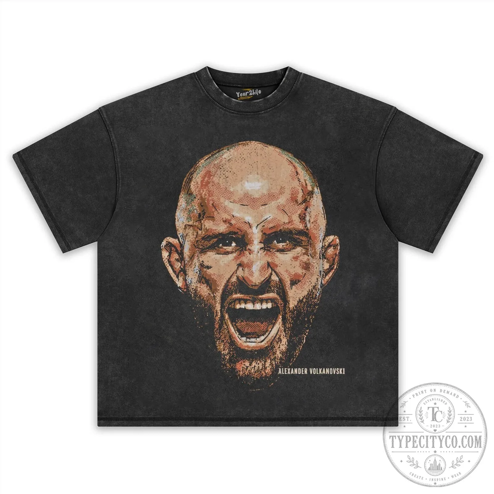 Alexander Volkanovski UFC Fighter Portrait Black Graphic T-Shirt 12 Alexander Volkanovski UFC Fighter Portrait Black Graphic T-Shirt