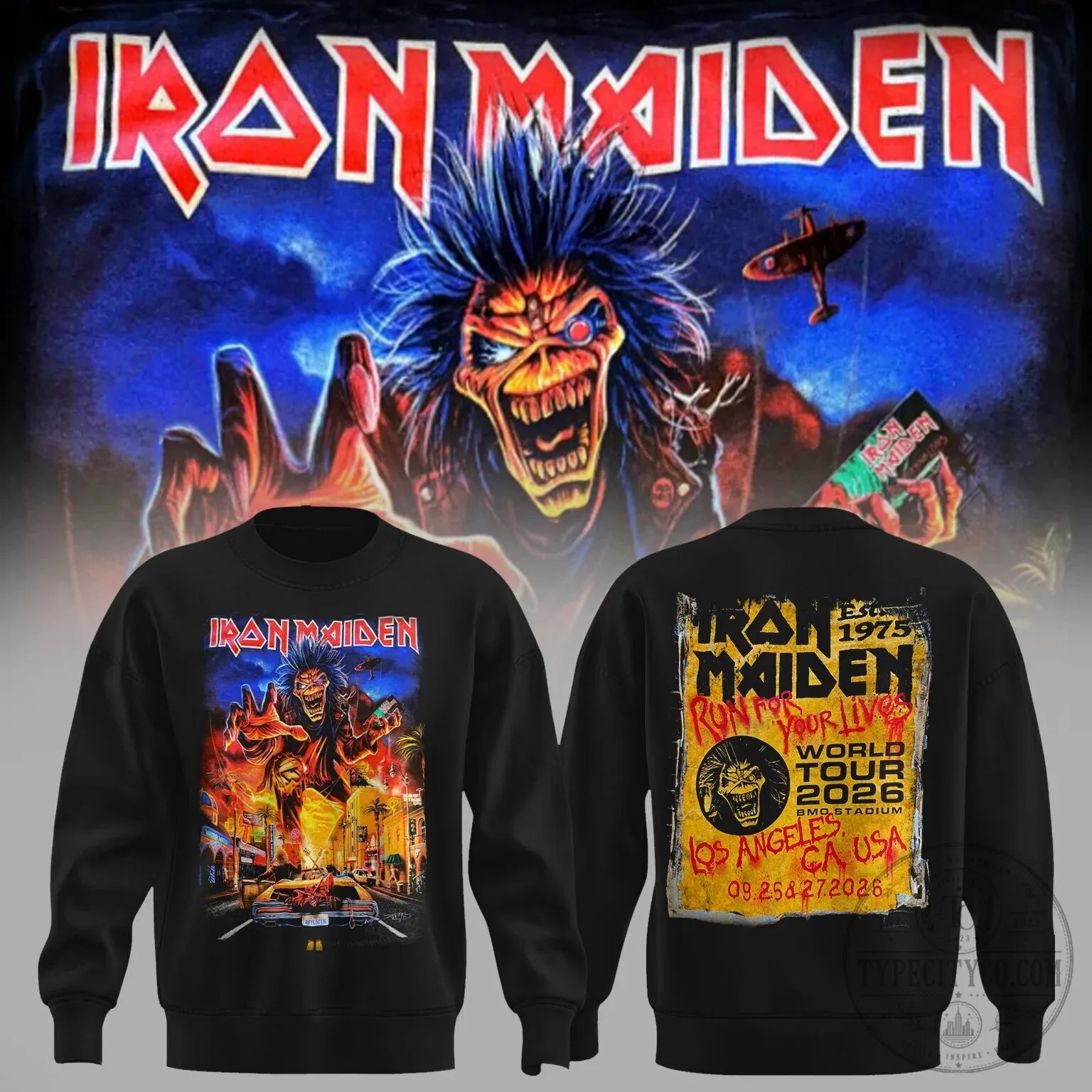 Iron Maiden Run For Your Lives World Tour 2026 Los Angeles California Sweatshirt