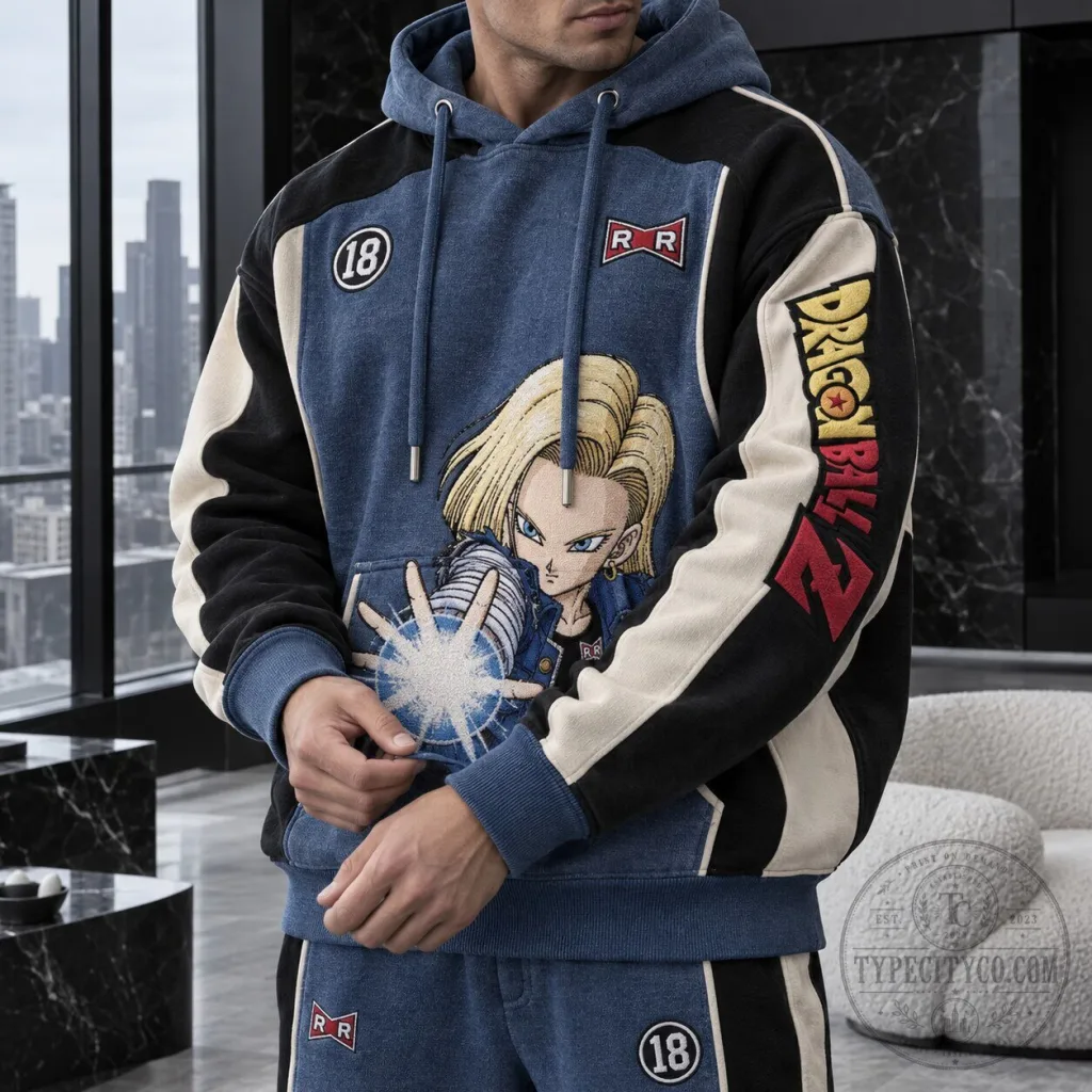 Dragon Ball Z Android 18 Anime Character Graphic Hoodie Dragon Ball Z Android 18 Anime Character Graphic Hoodie
