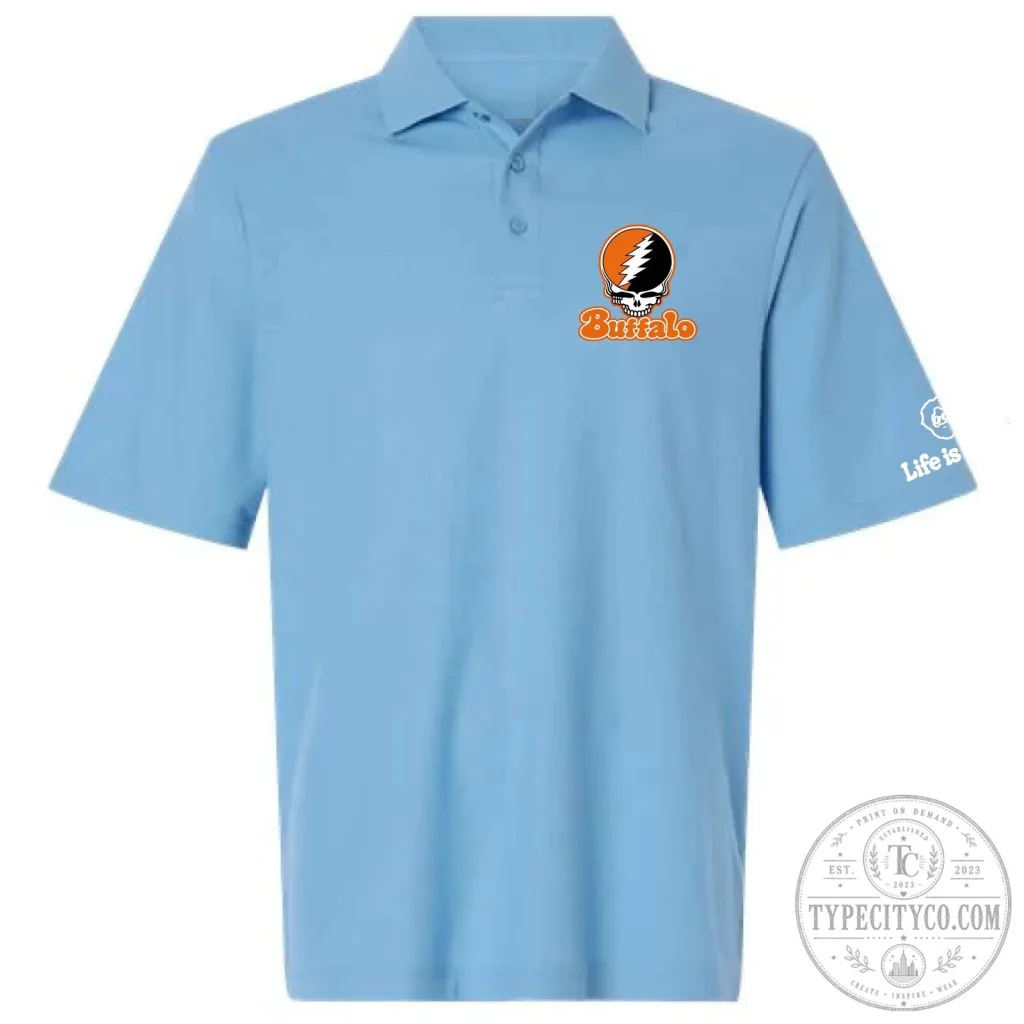 Buffalo Grateful Dead Steal Your Face Skull Polo Shirt Buffalo Grateful Dead Steal Your Face Skull Polo Shirt