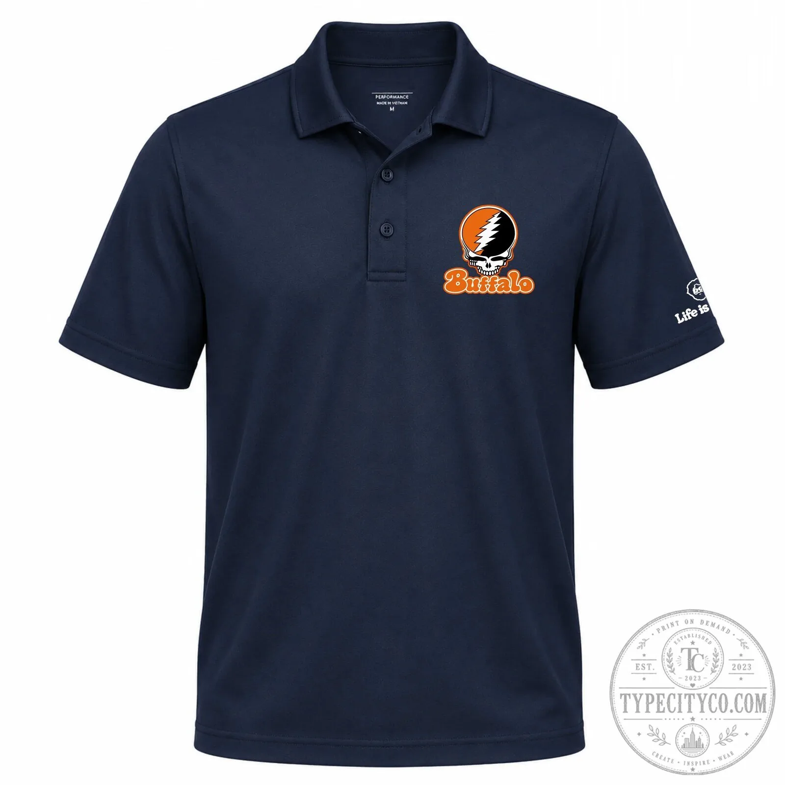 Buffalo Grateful Dead Steal Your Face Skull Polo Shirt 7 Buffalo Grateful Dead Steal Your Face Skull Polo Shirt