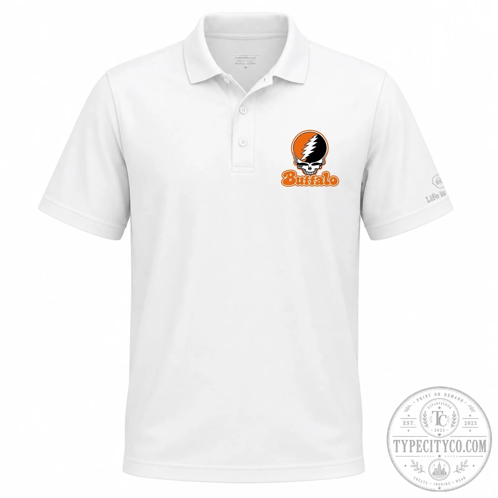 Buffalo Grateful Dead Steal Your Face Skull Polo Shirt 9 Buffalo Grateful Dead Steal Your Face Skull Polo Shirt